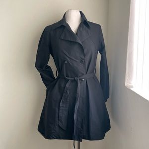 Black Raincoat Trench Coat Small Graham & Spencer (Velvet) P (XS)